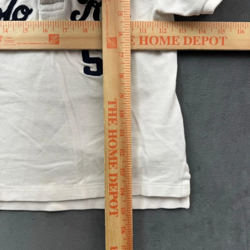 Polo Ralph Lauren Boys 4 Navy White Colorblock Striped Collar Polo Shirt 55 3